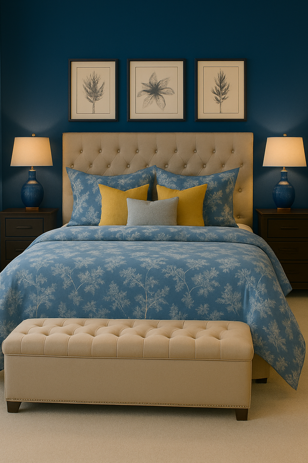 Blue Fern Duvet Cover Set