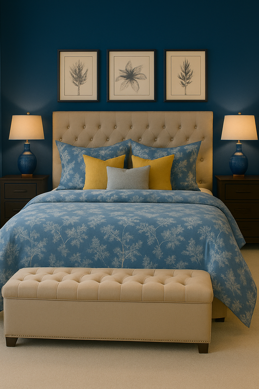 Blue Fern Duvet Cover Set