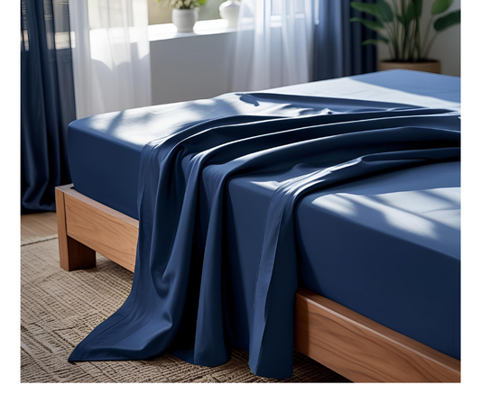 Naughty Navy Fitted Sheet (M)